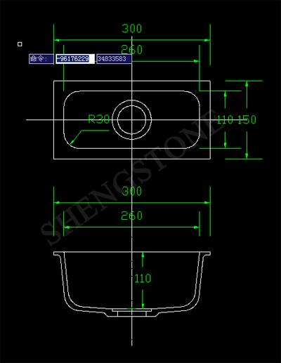 TAILLE D'ÉVIER DE TASSE DE RÉSINE ÉPOXYDE