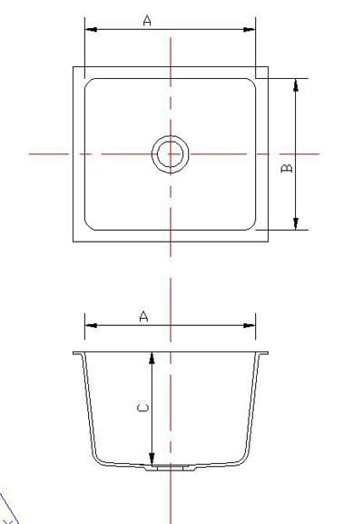 taille d'évier de résine époxyde